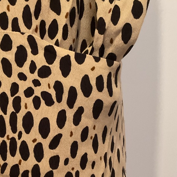 J Crew Tan and Black Animal Print Knee Length Shift with slash pockets. - Picture 6 of 11